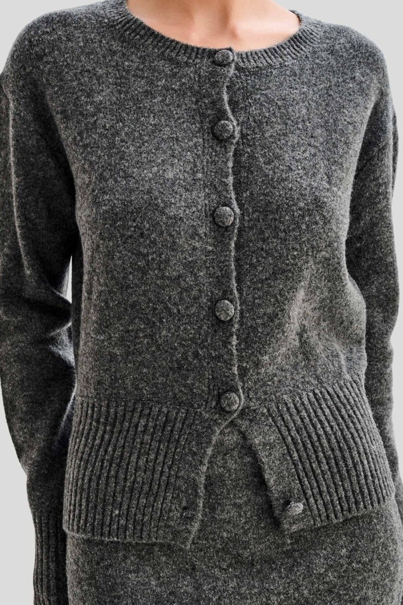 Women's Meshki Genevieve Oversized Knit Cardigan Deep Grey Australia | T3E-5172