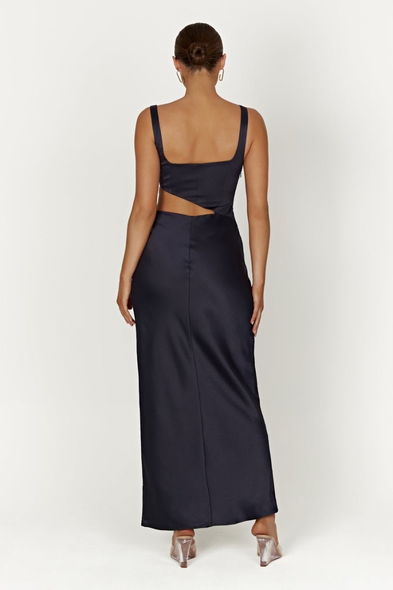 Women's Meshki Gianna Dress Maxi Dress Navy Australia | P2S-4023