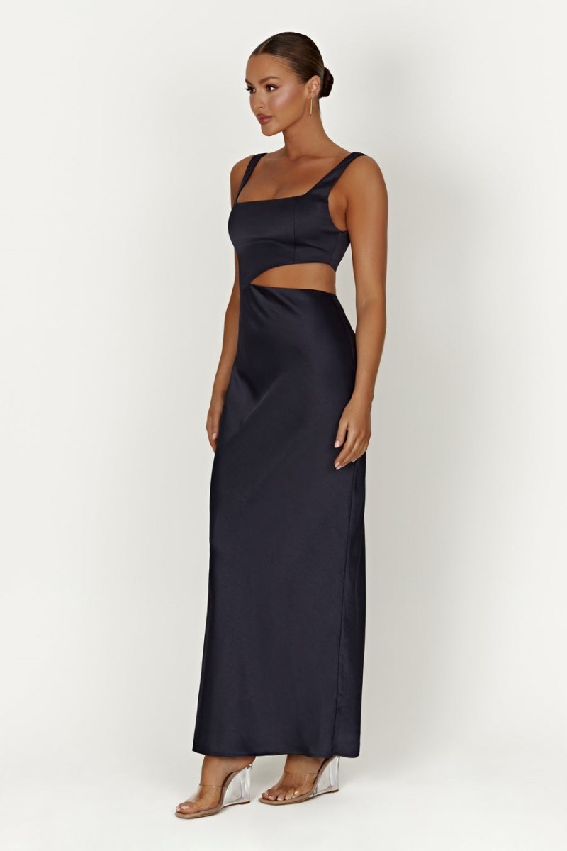 Women's Meshki Gianna Dress Maxi Dress Navy Australia | P2S-4023