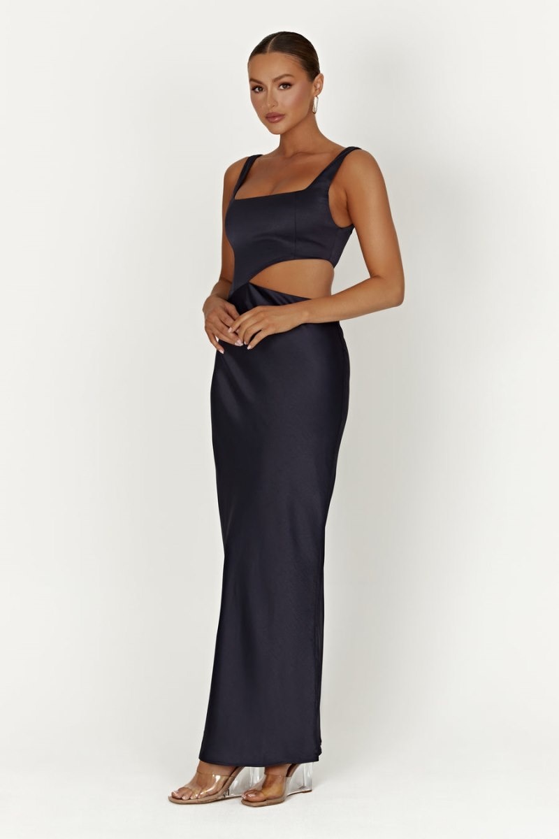 Women's Meshki Gianna Dress Maxi Dress Navy Australia | P2S-4023