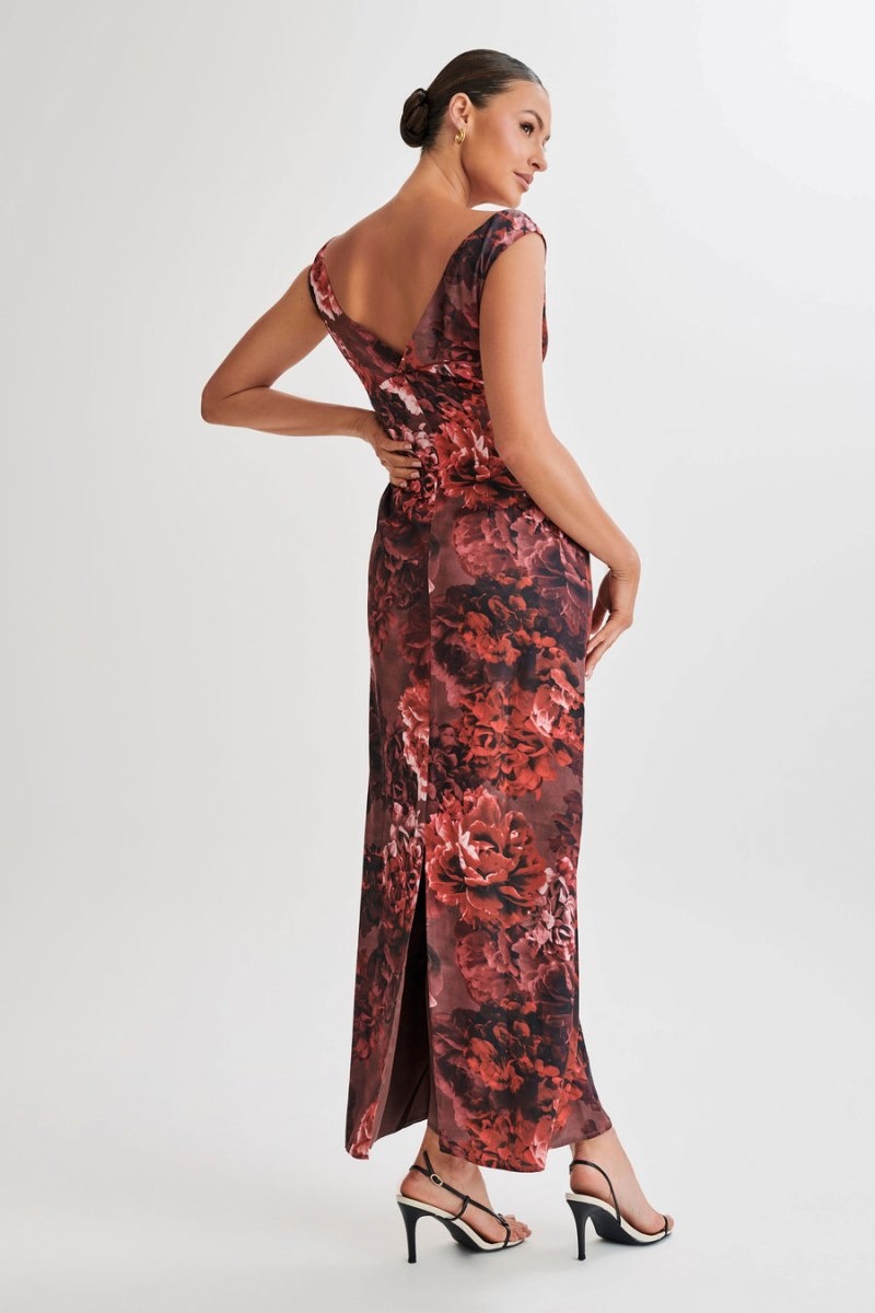 Women's Meshki Giavanni Off Shoulder Maxi Dress Flower Australia | E6Z-0695