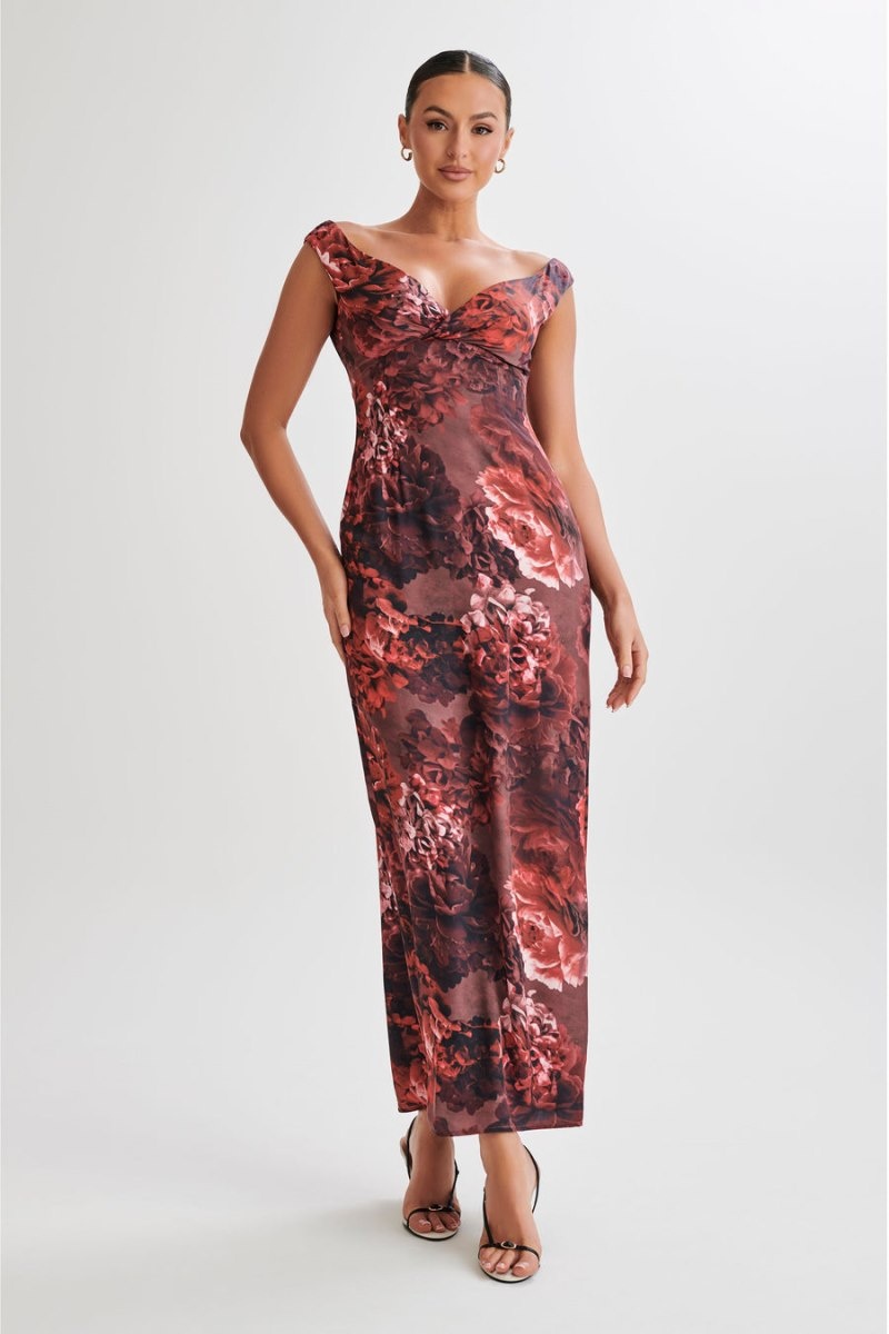 Women's Meshki Giavanni Off Shoulder Maxi Dress Flower Australia | E6Z-0695