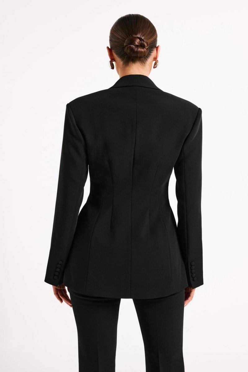 Women's Meshki Greer Hourglass Suiting Blazers Black Australia | K6I-0665