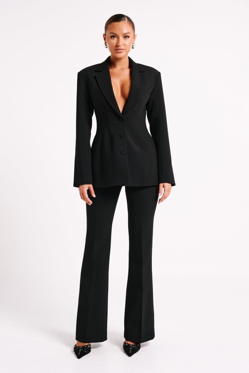 Women's Meshki Greer Hourglass Suiting Blazers Black Australia | K6I-0665