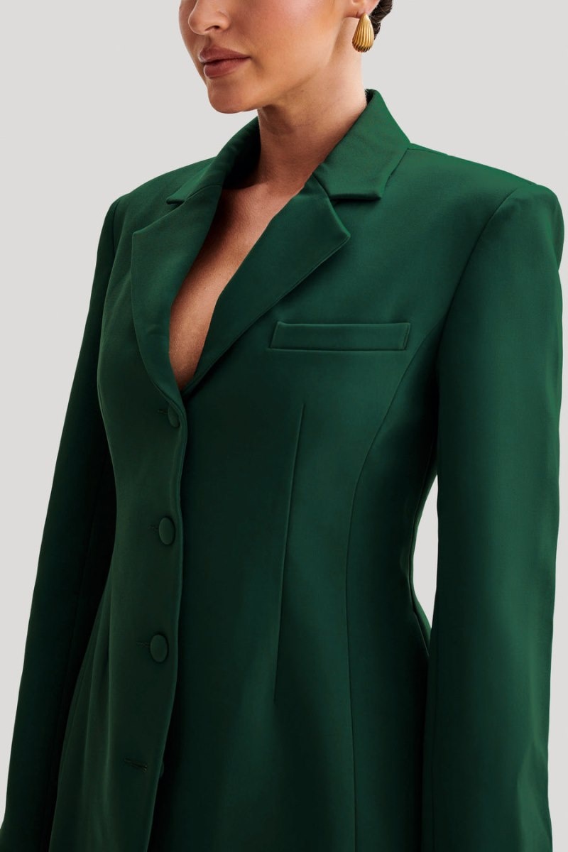 Women's Meshki Greer Hourglass Suiting Blazers Green Australia | V4C-5607