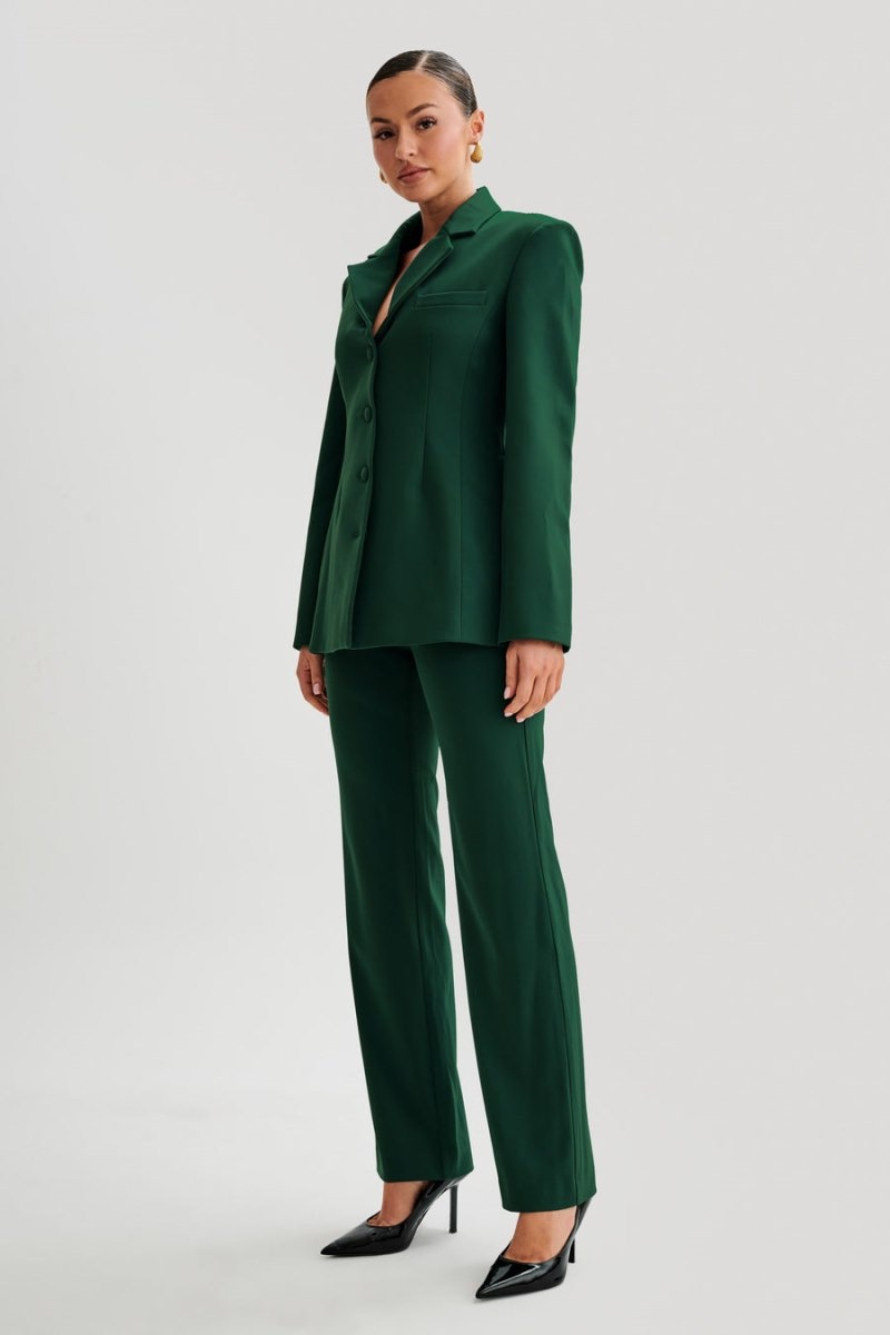 Women's Meshki Greer Hourglass Suiting Blazers Green Australia | V4C-5607