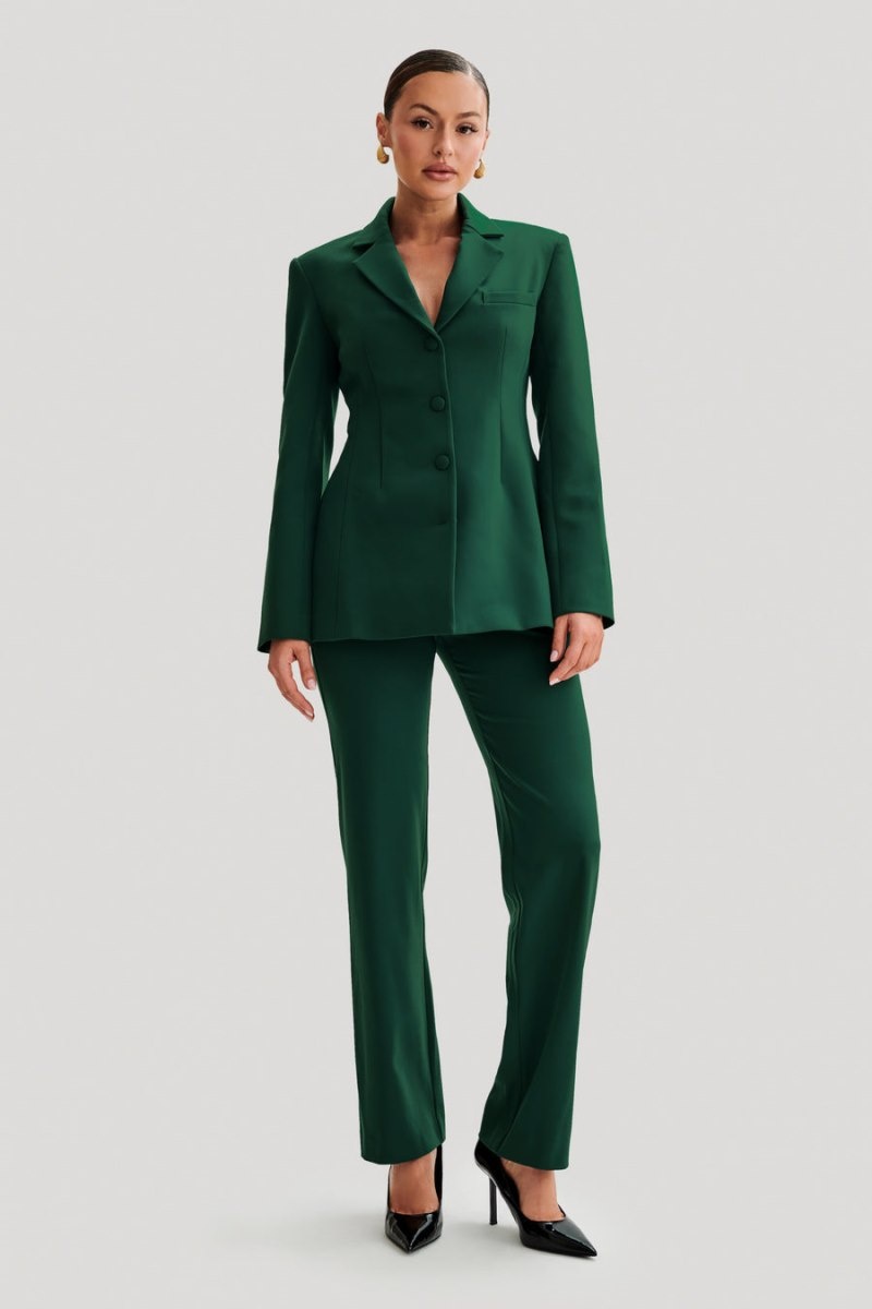 Women's Meshki Greer Hourglass Suiting Blazers Green Australia | V4C-5607