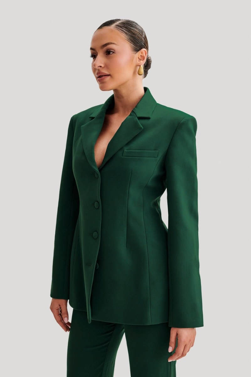 Women's Meshki Greer Hourglass Suiting Blazers Green Australia | V4C-5607