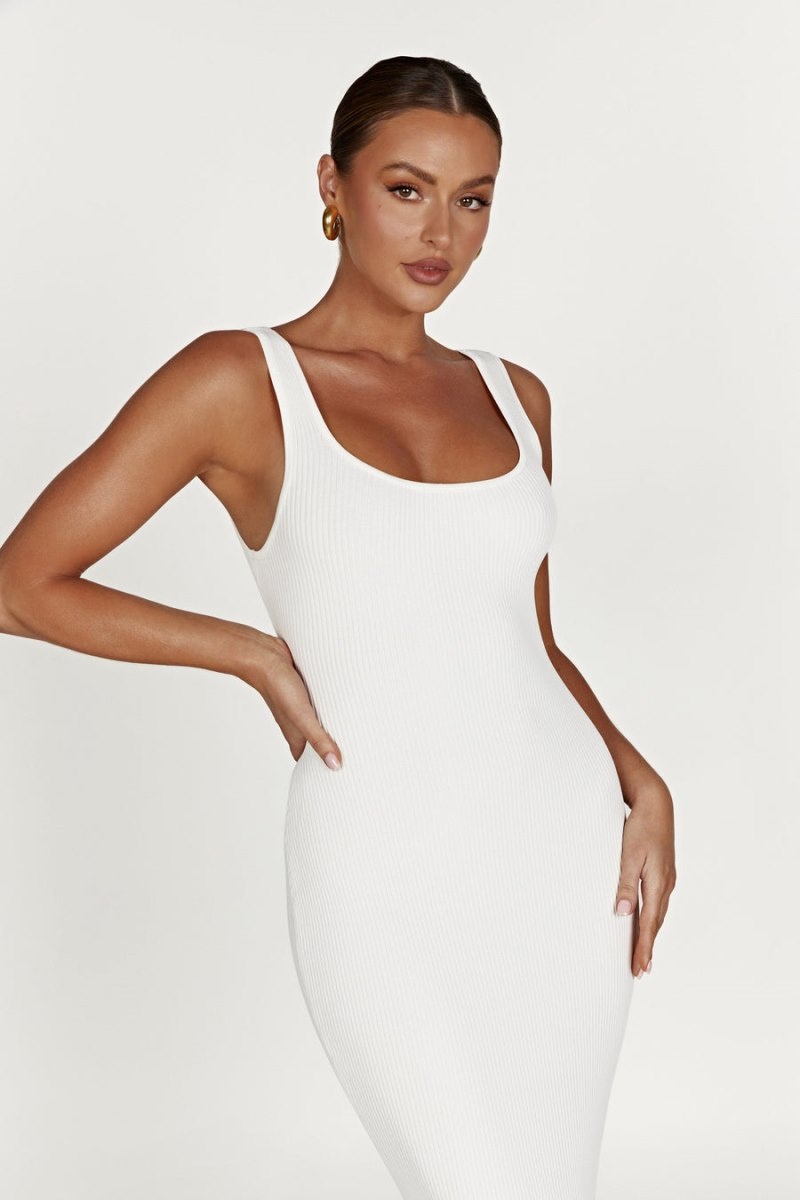 Women's Meshki Hadley Backless Knit Maxi Dress White Australia | A7D-7605