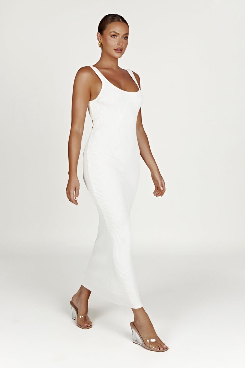 Women's Meshki Hadley Backless Knit Maxi Dress White Australia | A7D-7605