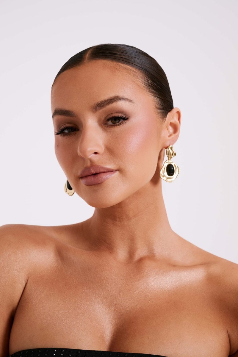 Women's Meshki Hilda Drop Earrings Gold Australia | J5J-6320