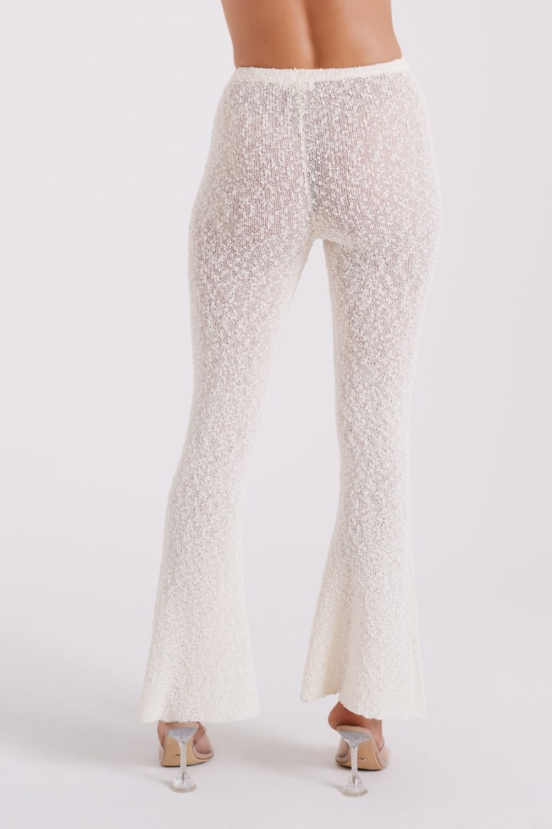 Women's Meshki Irma Flared Boucle Pants Cream Australia | S0U-8886