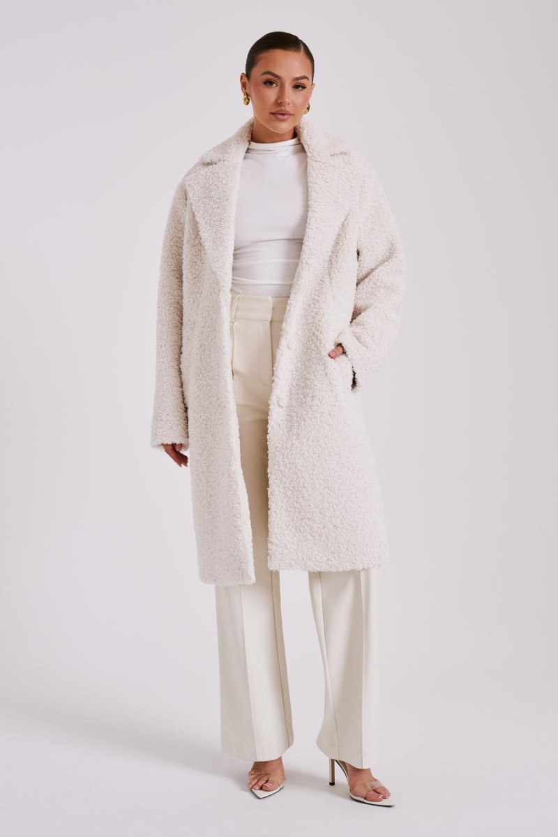 Women's Meshki Izzy Boucle Trench Coat Cream Australia | M3Y-5263