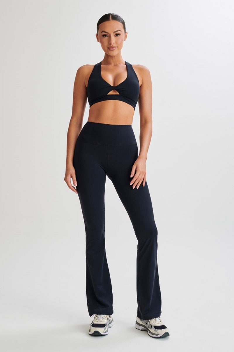 Women's Meshki Jackie Twist Crop Tops Black Australia | S9B-2652