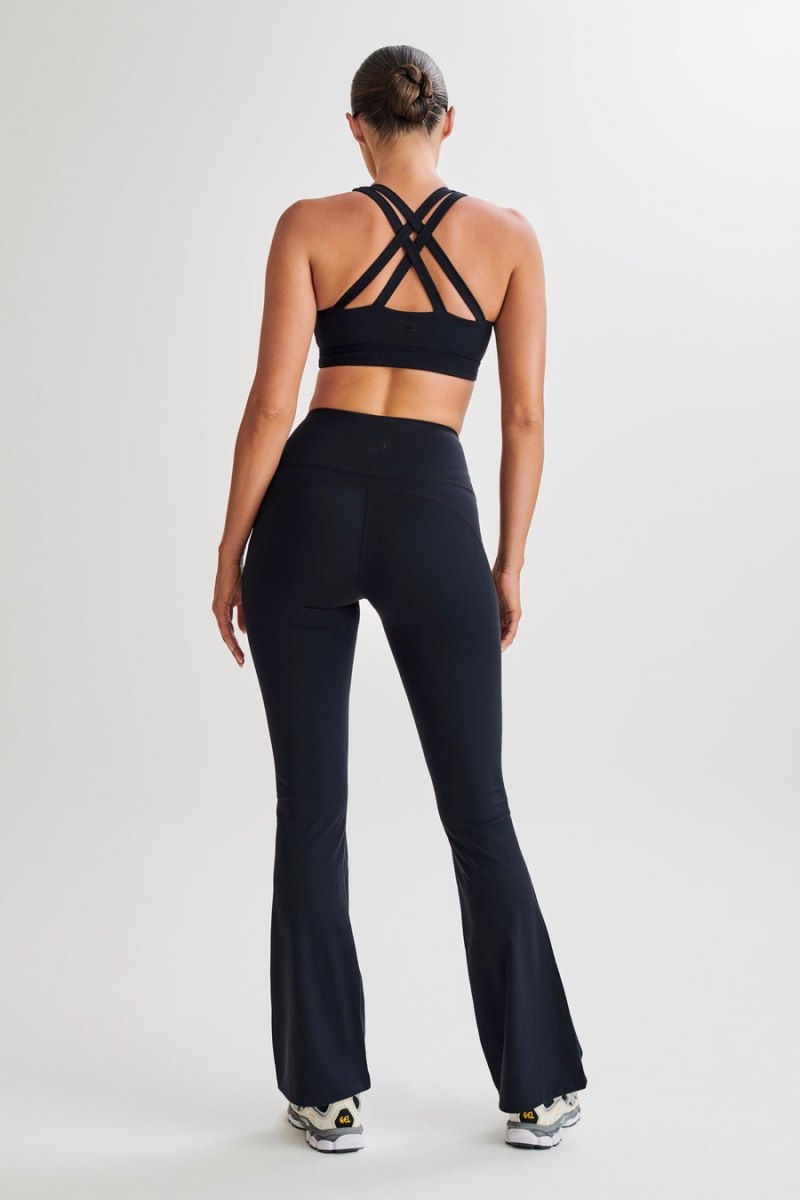 Women's Meshki Jackie Twist Crop Tops Black Australia | S9B-2652