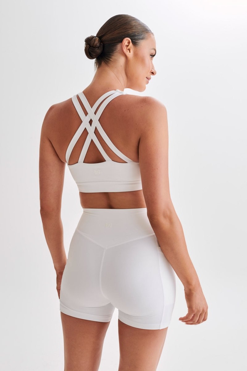 Women's Meshki Jackie Twist Crop Tops White Australia | H6E-2237