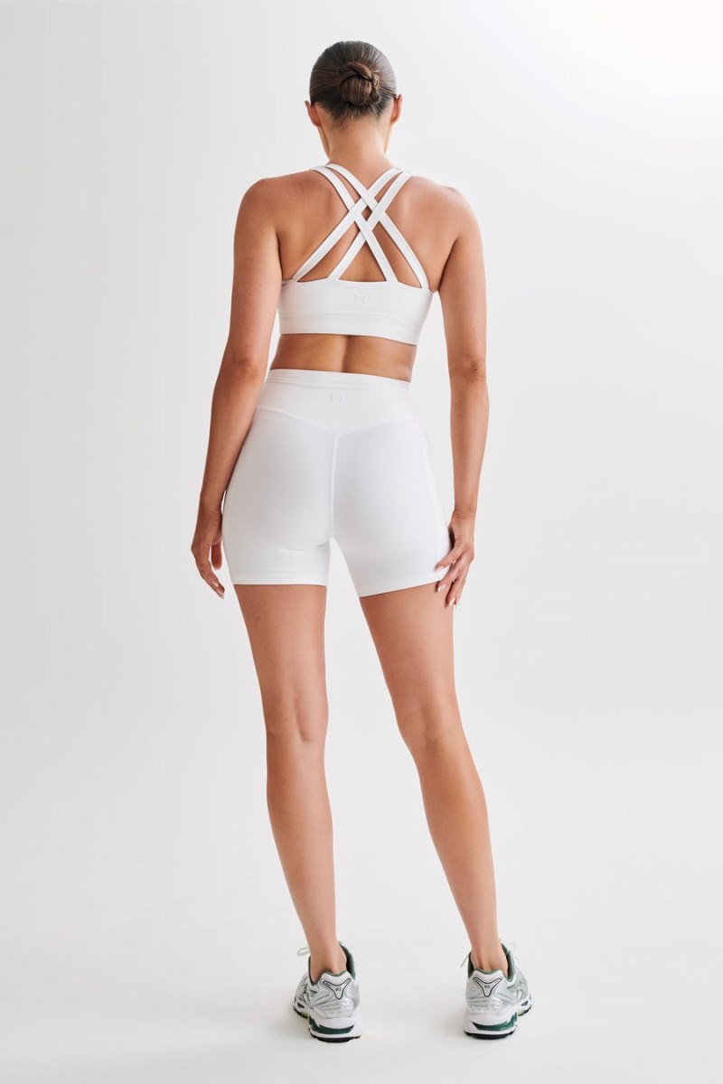 Women's Meshki Jackie Twist Crop Tops White Australia | H6E-2237