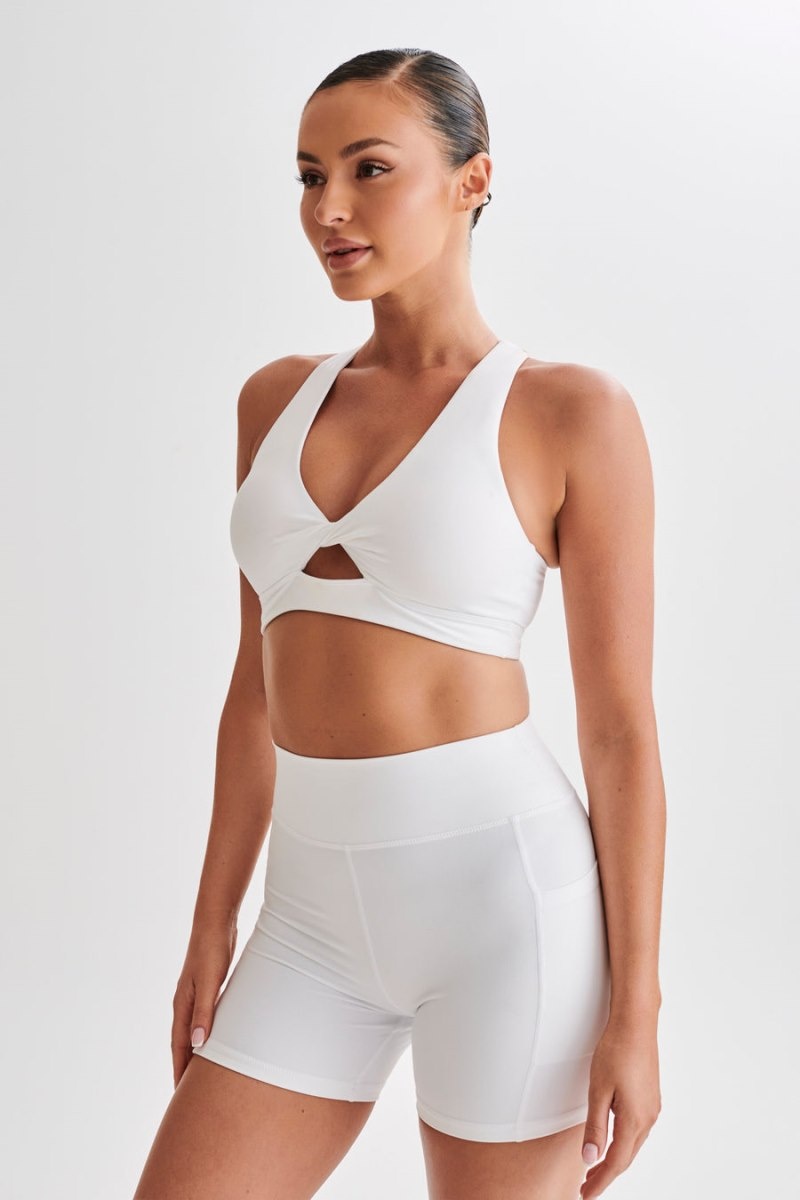 Women's Meshki Jackie Twist Crop Tops White Australia | H6E-2237