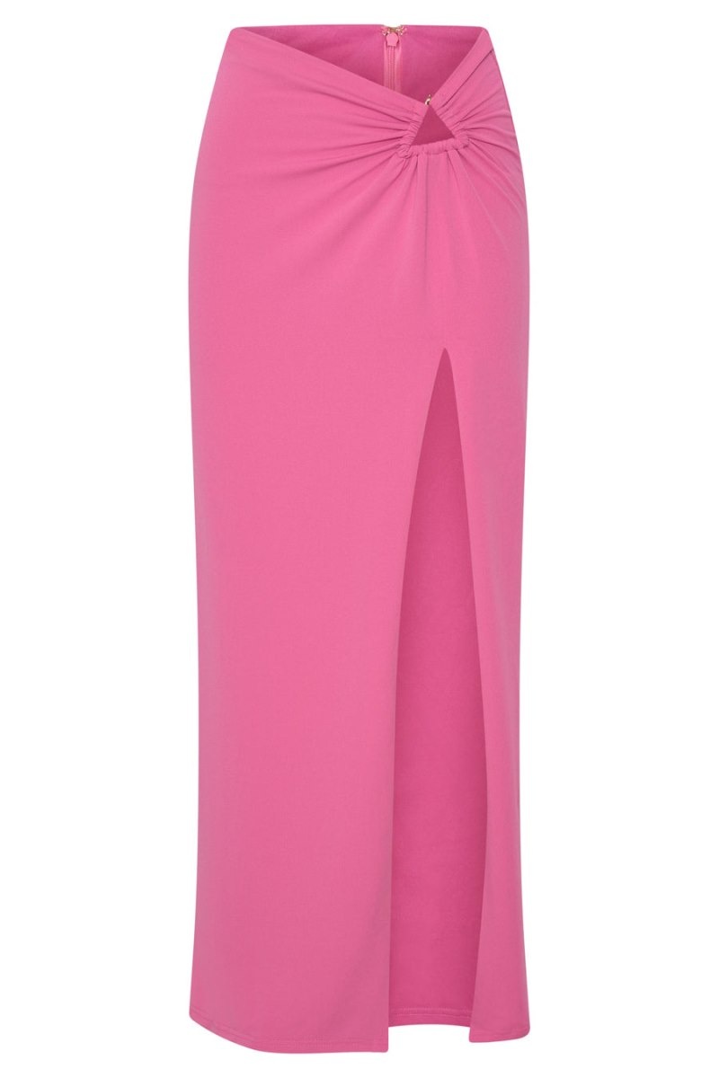 Women's Meshki Jacqui Side Split Maxi Skirts Pink Australia | A3E-6634