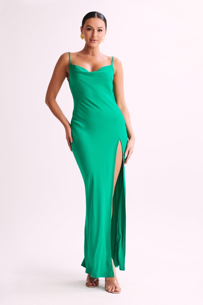 Women's Meshki Jade Cowl Neck Backless Maxi Dress Green Australia | Y6D-6376