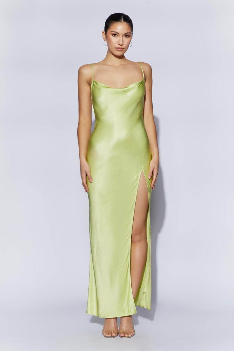 Women's Meshki Jade Cowl Neck Backless Maxi Dress Green Australia | F4A-3067