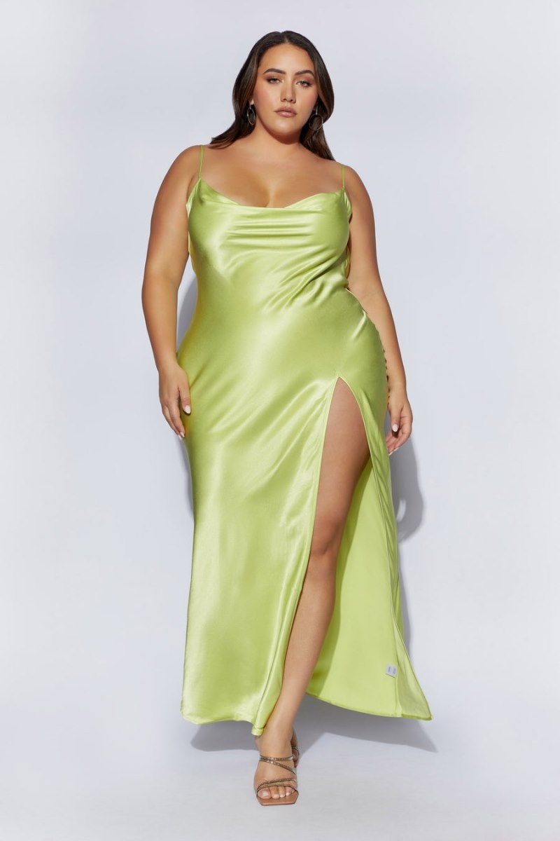 Women's Meshki Jade Cowl Neck Backless Maxi Dress Green Australia | F4A-3067