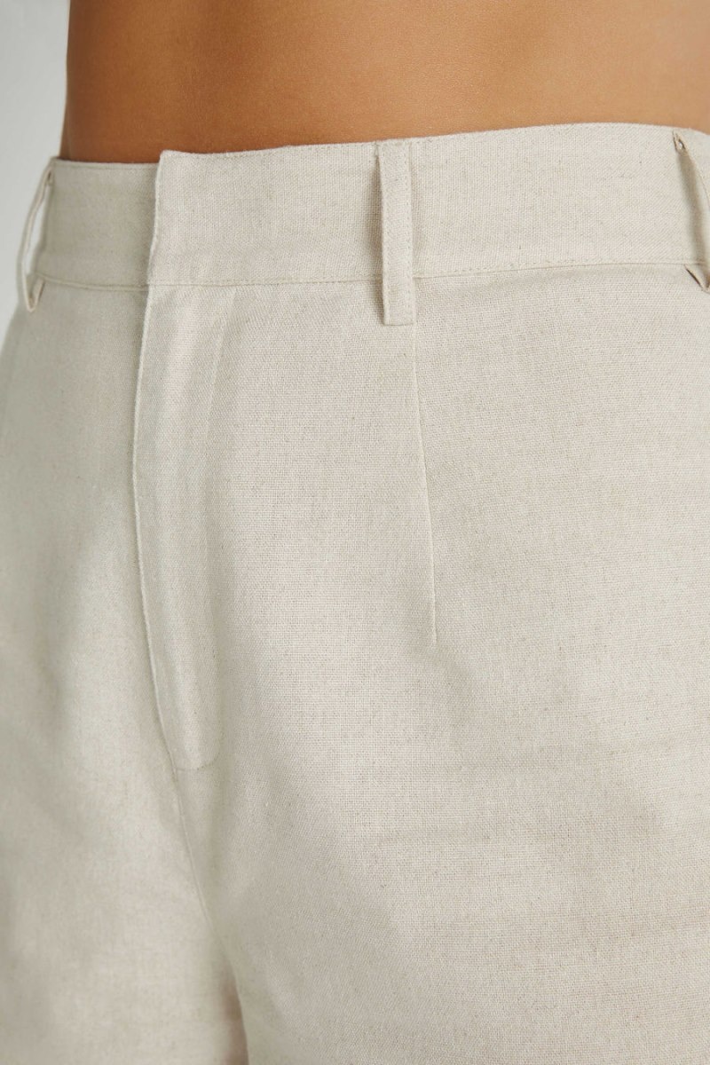 Women's Meshki Jadri Linen Shorts White Australia | F9I-9210