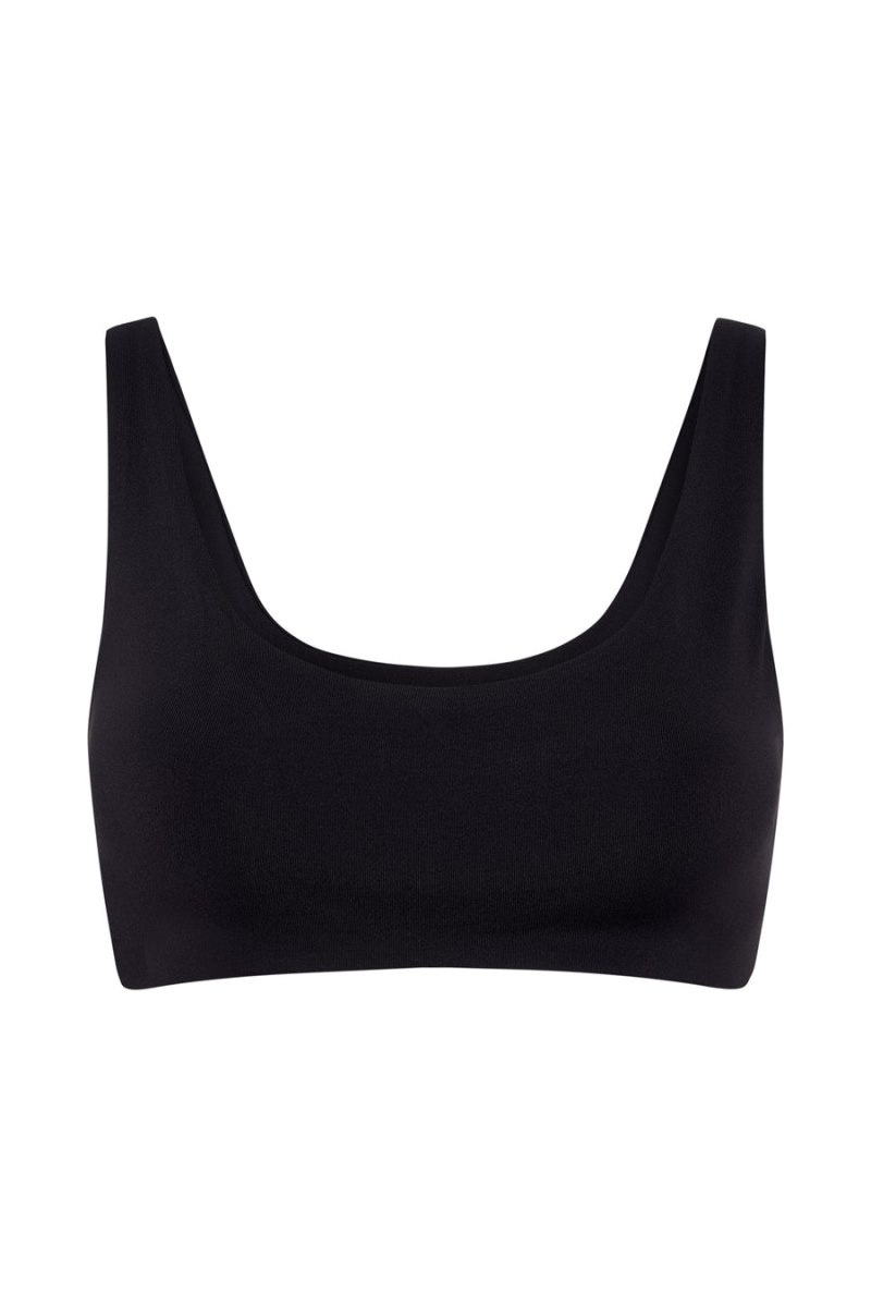 Women's Meshki Jemma Scoop Neck Super Crop Tops Black Australia | X7P-0899