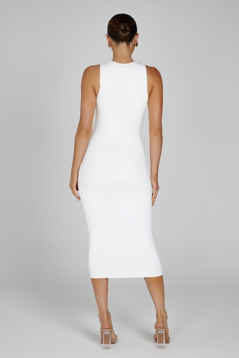 Women's Meshki Jill Sleeveless Tank Midi Dress White Australia | D7U-0608