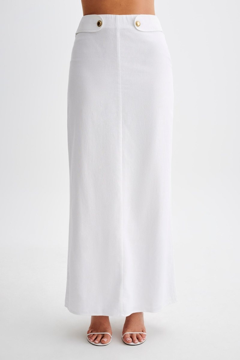 Women\'s Meshki Jordan Linen Maxi Skirts White Australia | B2H-7821