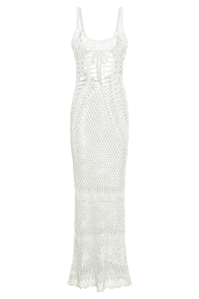 Women's Meshki Josephine Crochet Maxi Dress White Australia | M6D-9346