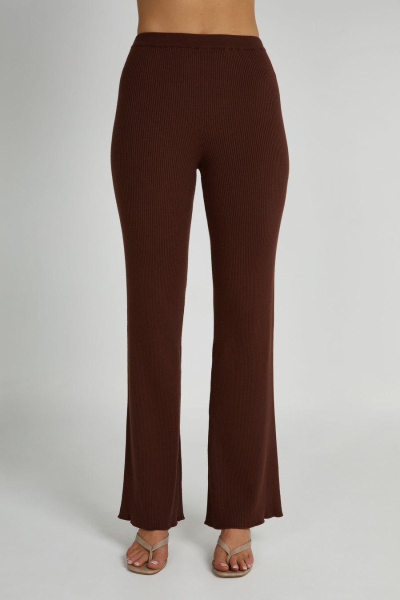 Women's Meshki Jovie Knit Pants Dark Brown Australia | Q9C-2280