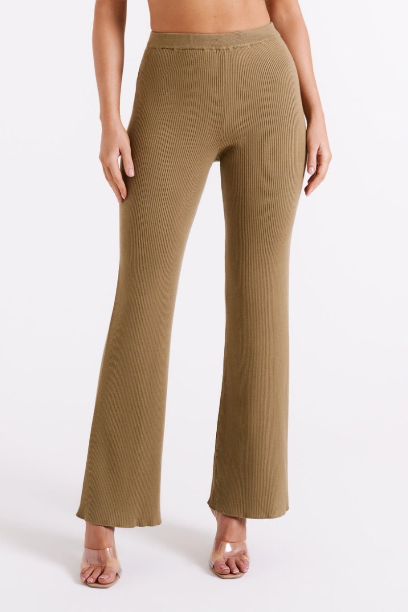 Women's Meshki Jovie Knit Pants Olive Australia | S3X-7001