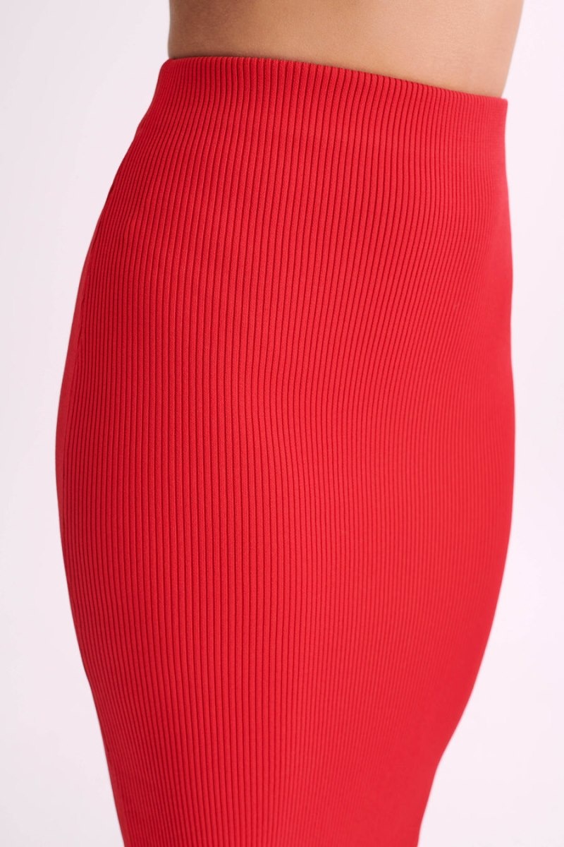 Women's Meshki Kaesha Split Maxi Knitted Skirts Red Australia | G3O-0910