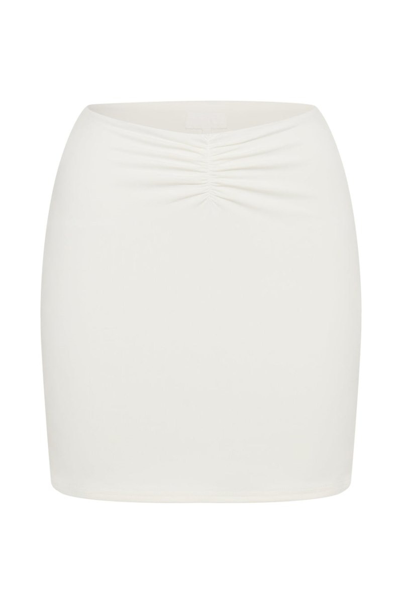 Women's Meshki Kara Ruched Front Mini Skirts White Australia | J8A-6522