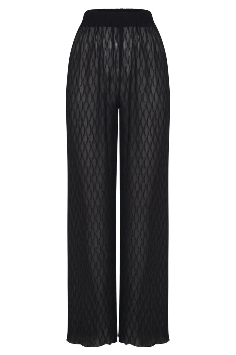 Women's Meshki Karla Wave Pleat Pants Black Australia | R2L-1923