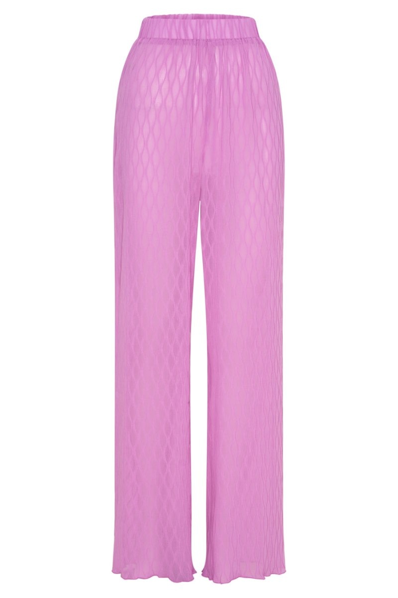 Women's Meshki Karla Wave Pleat Pants Rose Pink Australia | M8V-7901