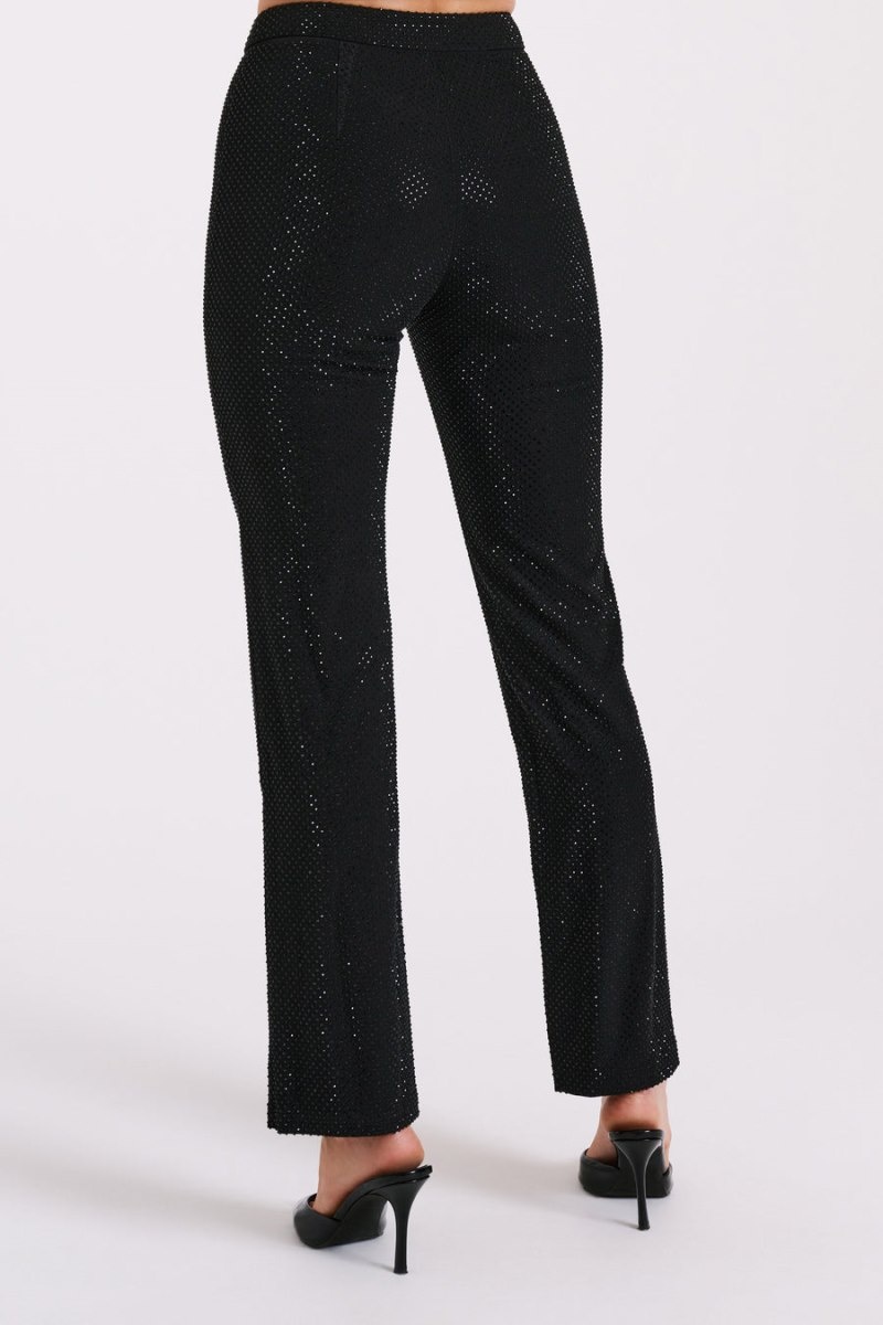 Women's Meshki Kaycee Straight Leg Diamante Pants Black Australia | T7A-8345