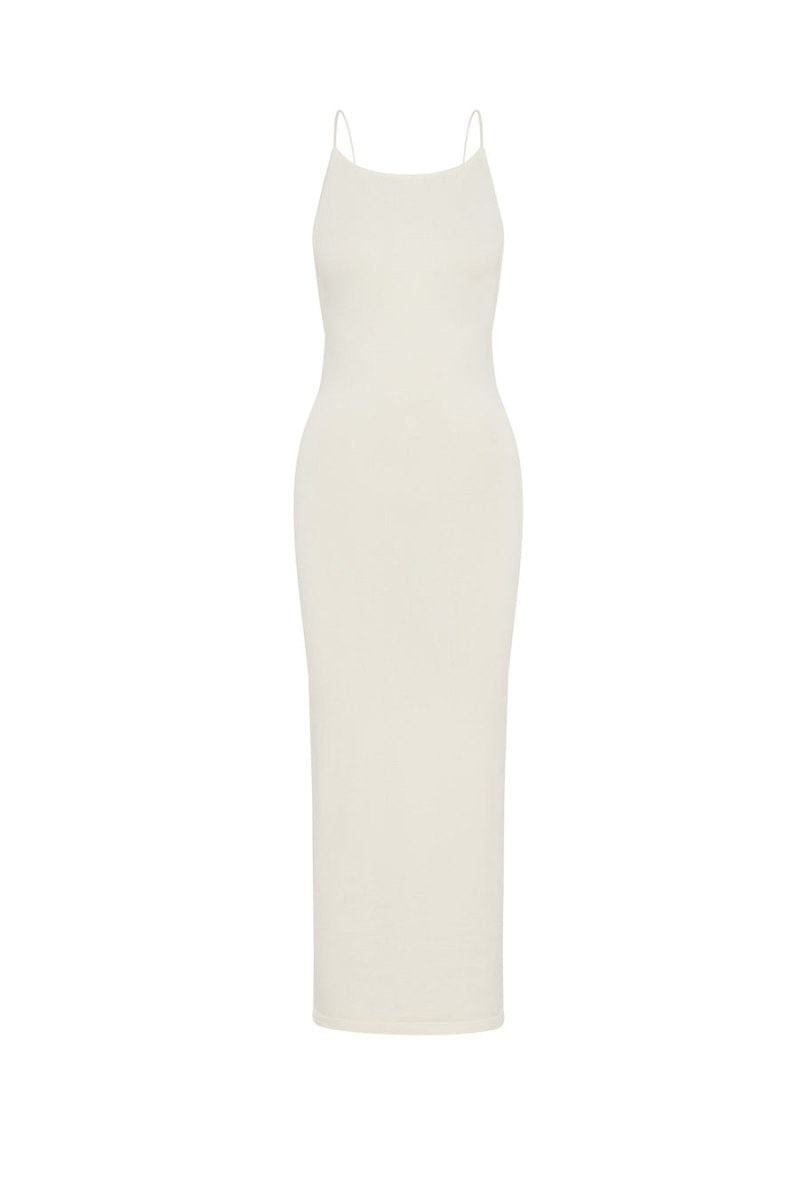 Women's Meshki Kelly Cross Back Square Neck Midi Dress White Australia | E5U-9531