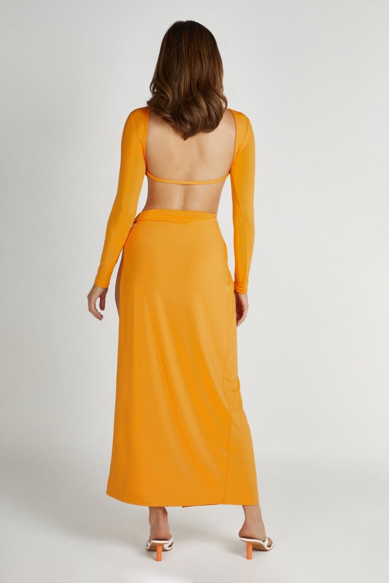 Women's Meshki Kiandra Slinky Knot Maxi Dress Orange Australia | H0C-9706