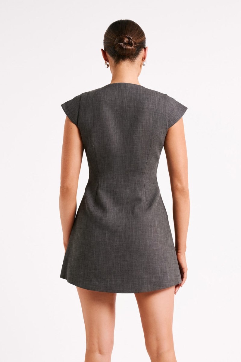 Women's Meshki Kiernan Textured Sleeveless Blazer Mini Dress Deep Grey Australia | Z5Q-1533