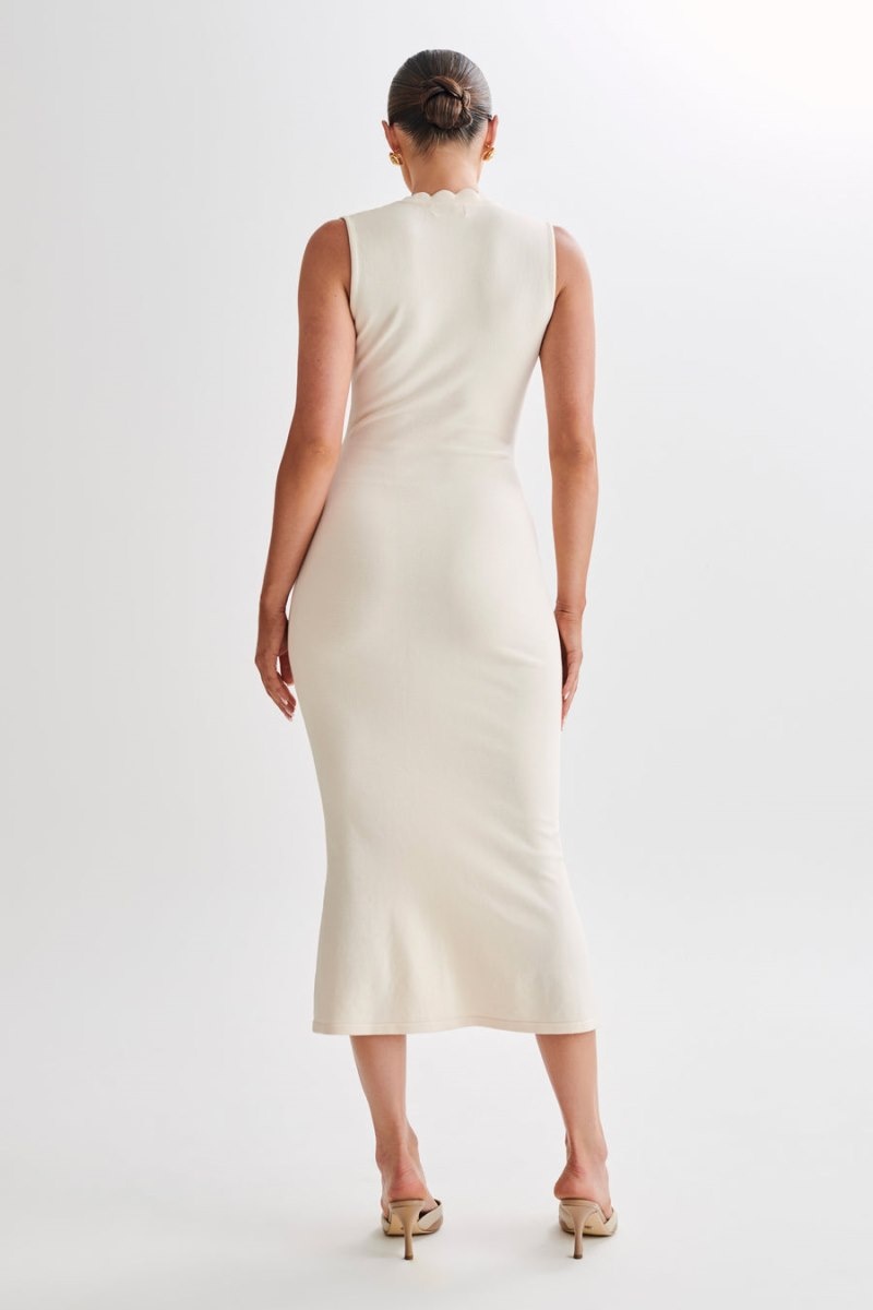 Women's Meshki Korva Knit Midi Dress White Australia | P2Q-7198