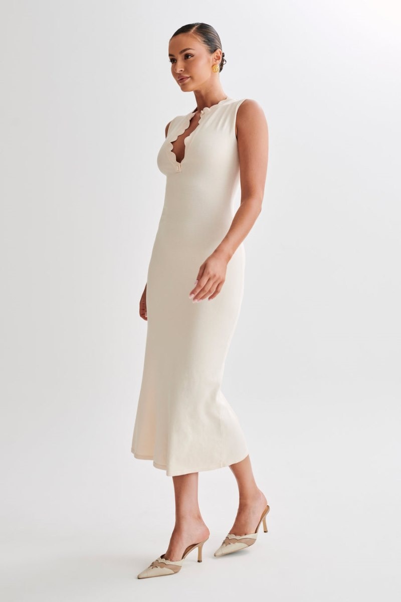 Women's Meshki Korva Knit Midi Dress White Australia | P2Q-7198