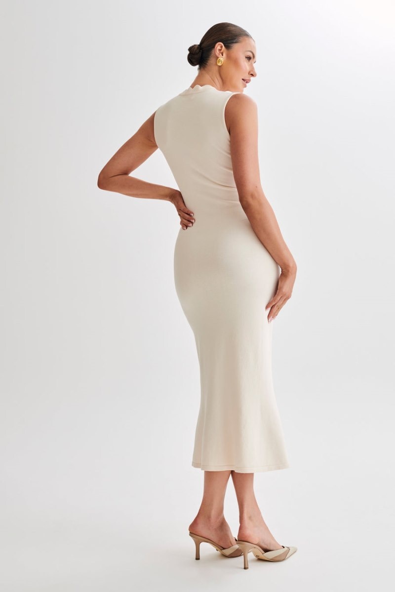 Women's Meshki Korva Knit Midi Dress White Australia | P2Q-7198