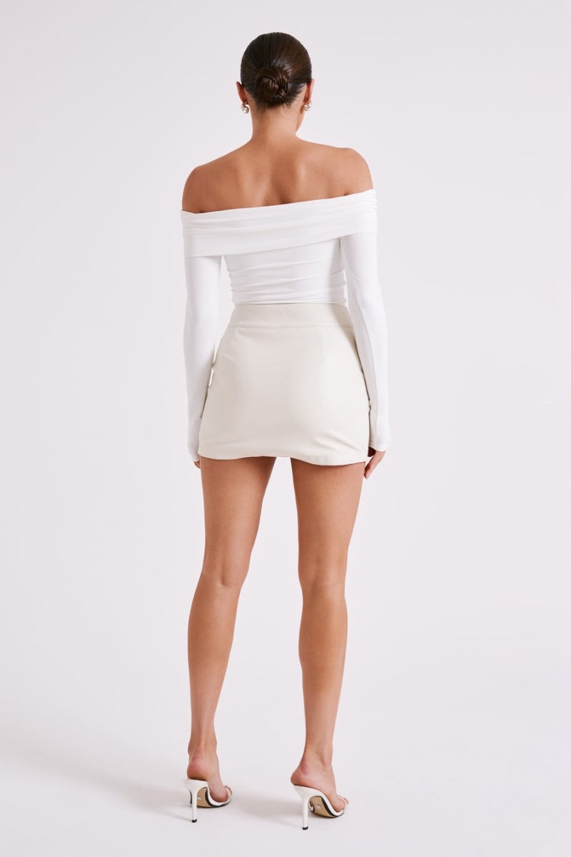 Women's Meshki Kristen Faux Leather Mini Skirts White Australia | W9X-8544