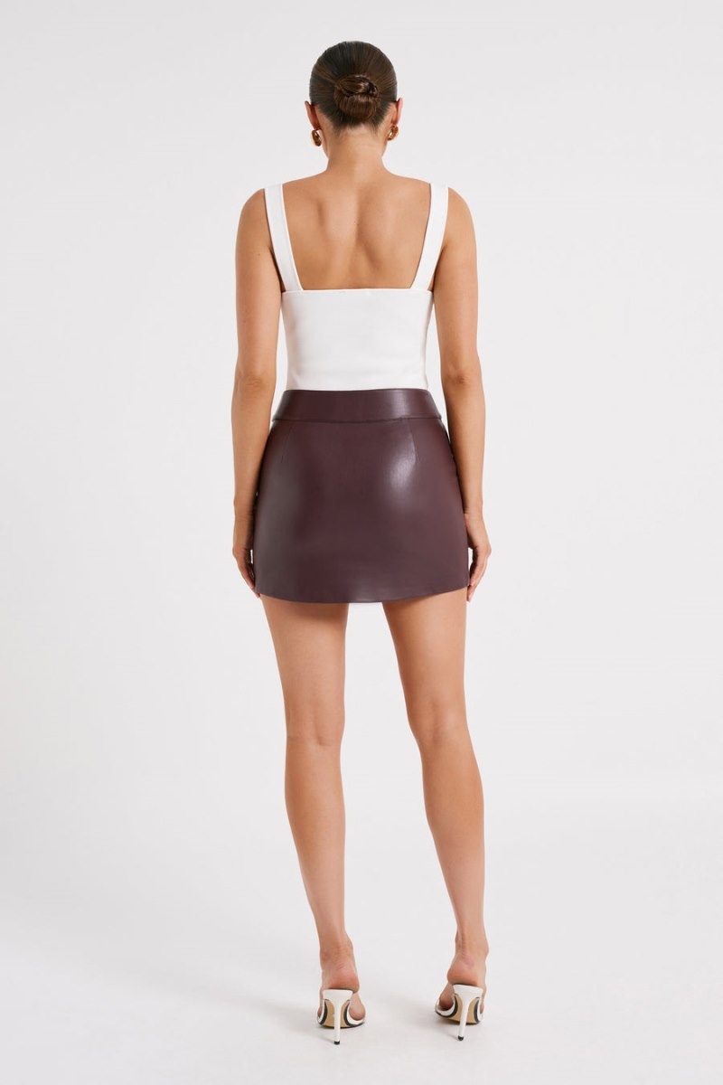 Women's Meshki Kristen Faux Leather Mini Skirts Purple Australia | E1B-7677