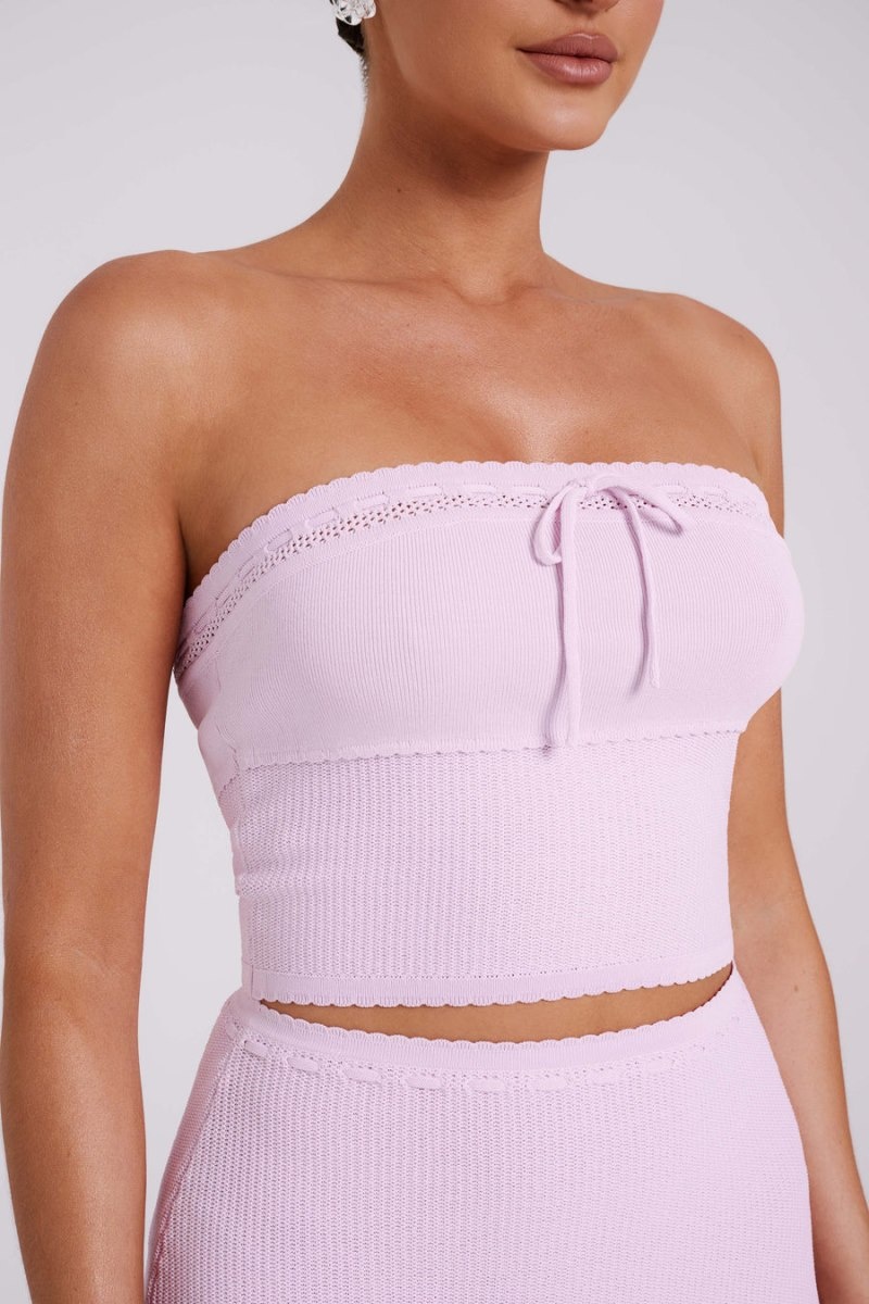 Women's Meshki Kyra Waffle Knit Tube Tops Rose Australia | R1N-6375