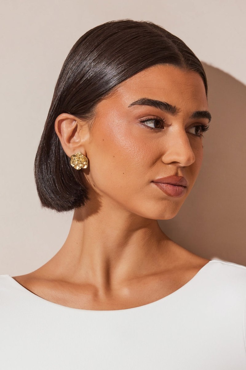 Women's Meshki Lala Rose Earrings Gold Australia | I1I-7587