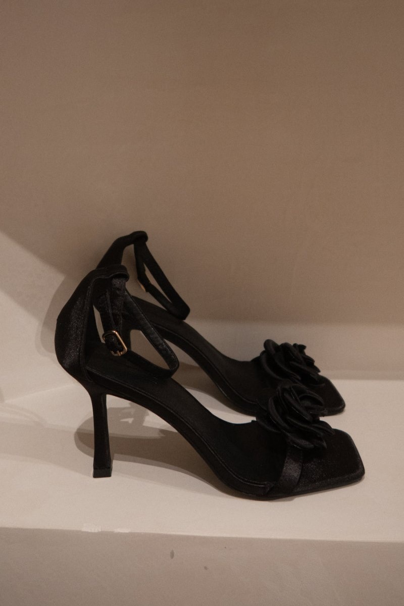 Women's Meshki Lara Rose Satin Heels Black Australia | Z7W-6999