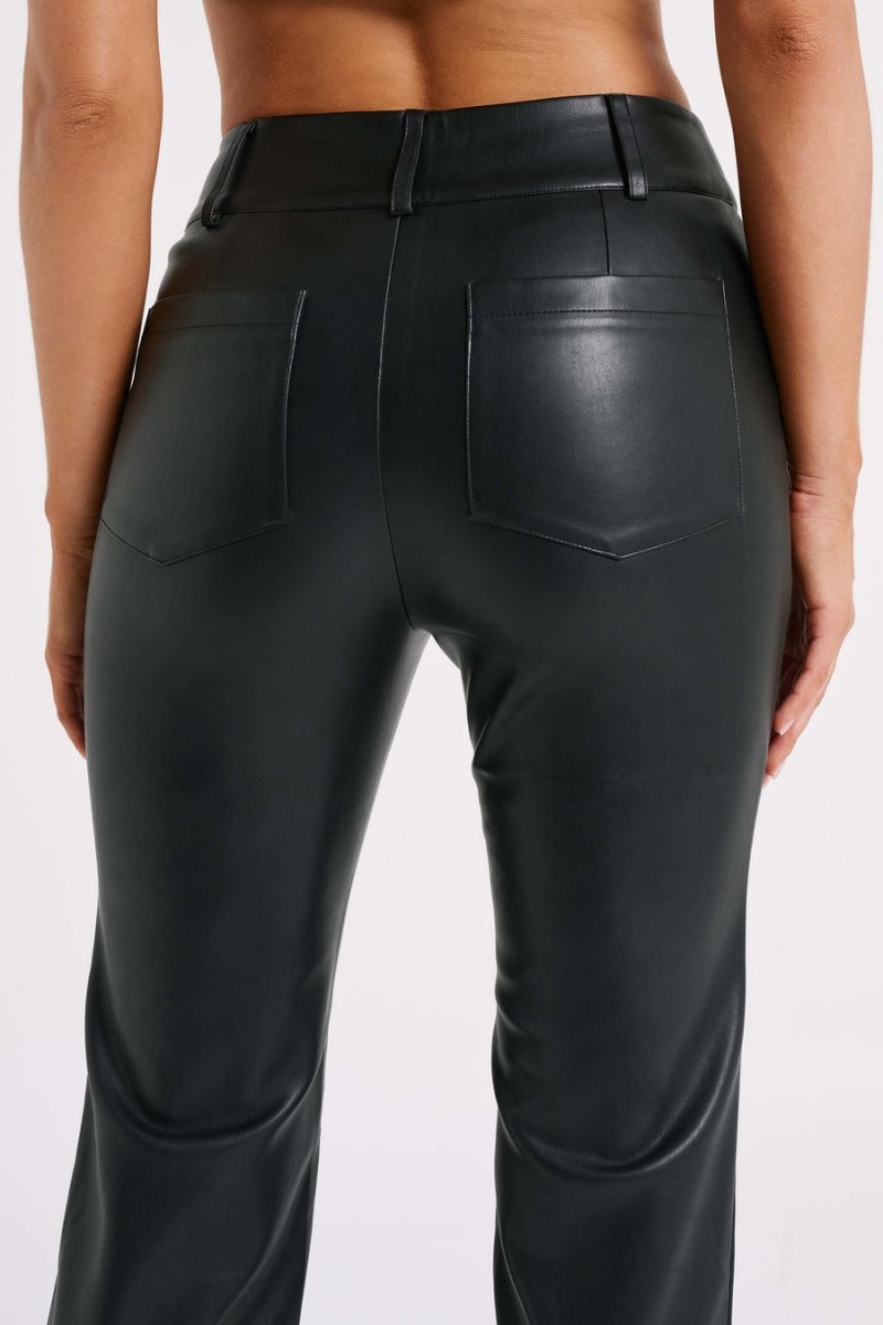 Women's Meshki Laurette Faux Leather Straight Leg Pants Black Australia | X8S-2184